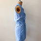 1960s Vintage Sky Blue Cotton Blend Snap Front Gym Uniform Romper