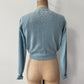 1950s Vintage Pringle of Scotland Pure 100% Cashmere Ice Blue Heavily Beaded Sweater
