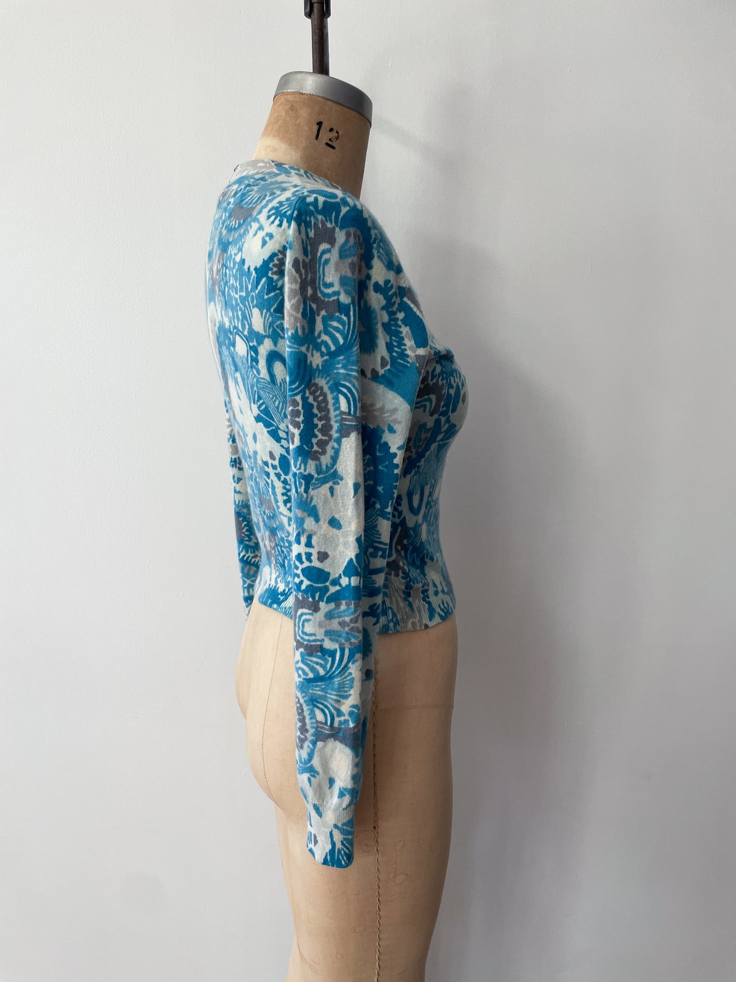1950s Vintage Pringle of Scotland Pure 100% Cashmere Blue Sweater
