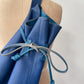 1990s Vintage KENZO Blue Leather Cinch Bucket Bag Crossbody Purse