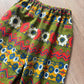 1960s Vintage Barkcloth Psychedelic Floral Zig Zag Bellbottom Pants