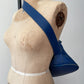 1990s Vintage KENZO Blue Leather Cinch Bucket Bag Crossbody Purse