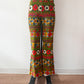 1960s Vintage Barkcloth Psychedelic Floral Zig Zag Bellbottom Pants