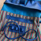 1990s Vintage KENZO Blue Leather Cinch Bucket Bag Crossbody Purse
