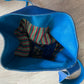1990s Vintage KENZO Blue Leather Cinch Bucket Bag Crossbody Purse