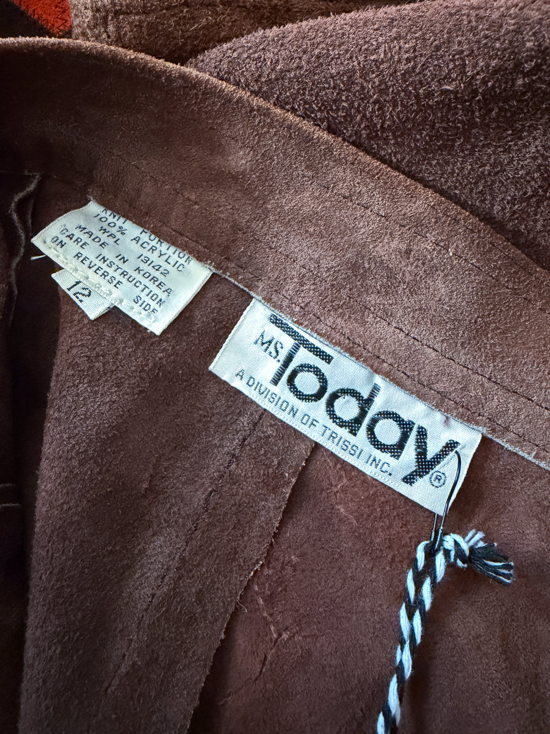 1970s Vintage Brown Suede Patchwork A-line Skirt by Ms. Today