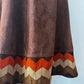 1970s Vintage Brown Suede Patchwork A-line Skirt by Ms. Today