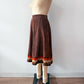 1970s Vintage Brown Suede Patchwork A-line Skirt by Ms. Today