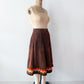 1970s Vintage Brown Suede Patchwork A-line Skirt by Ms. Today