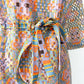 1960s Vintage "Deutsch Uptown" Wild Mod Pastel Ribbon Cut-Out Dress