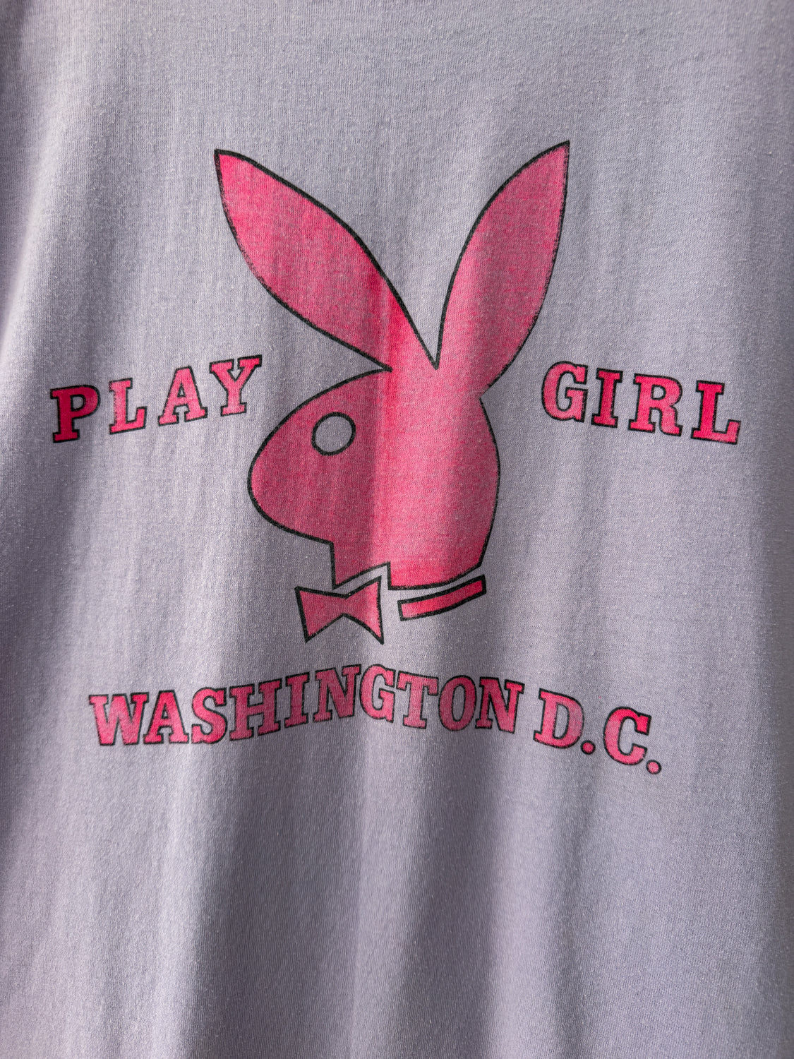 1980s Vintage USA Made Playgirl Playboy Bunny Washington D.C. Purple Sleeveless Muscle Tank T-shirt