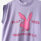 1980s Vintage USA Made Playgirl Playboy Bunny Washington D.C. Purple Sleeveless Muscle Tank T-shirt