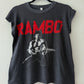 1980s Vintage Rambo Sylvester Stallone Muscle Sleeveless Bootleg Tee Shirt