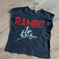1980s Vintage Rambo Sylvester Stallone Muscle Sleeveless Bootleg Tee Shirt