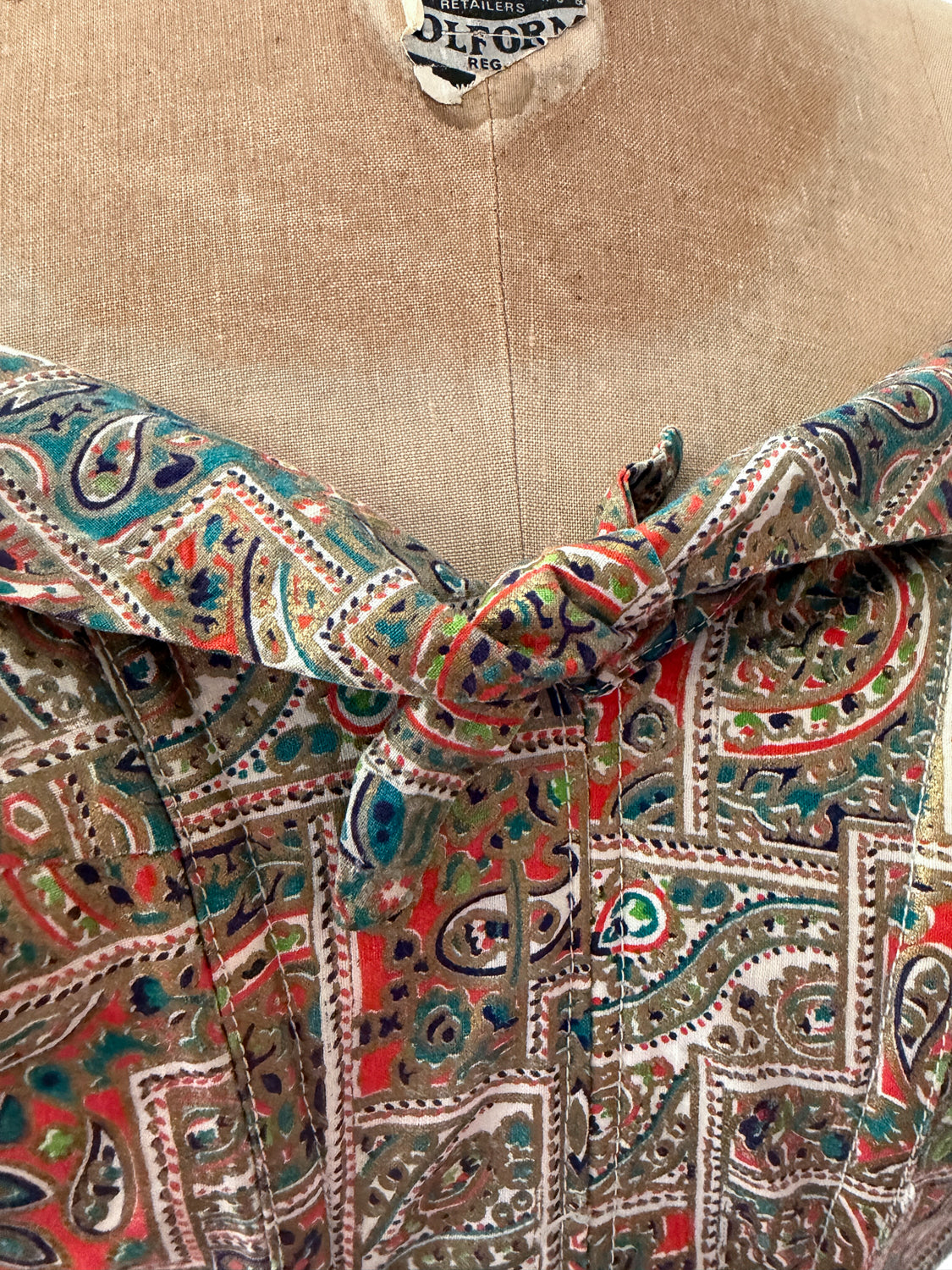 1950s Vintage Paisley Crop Bustier - "A Goddess Bra"