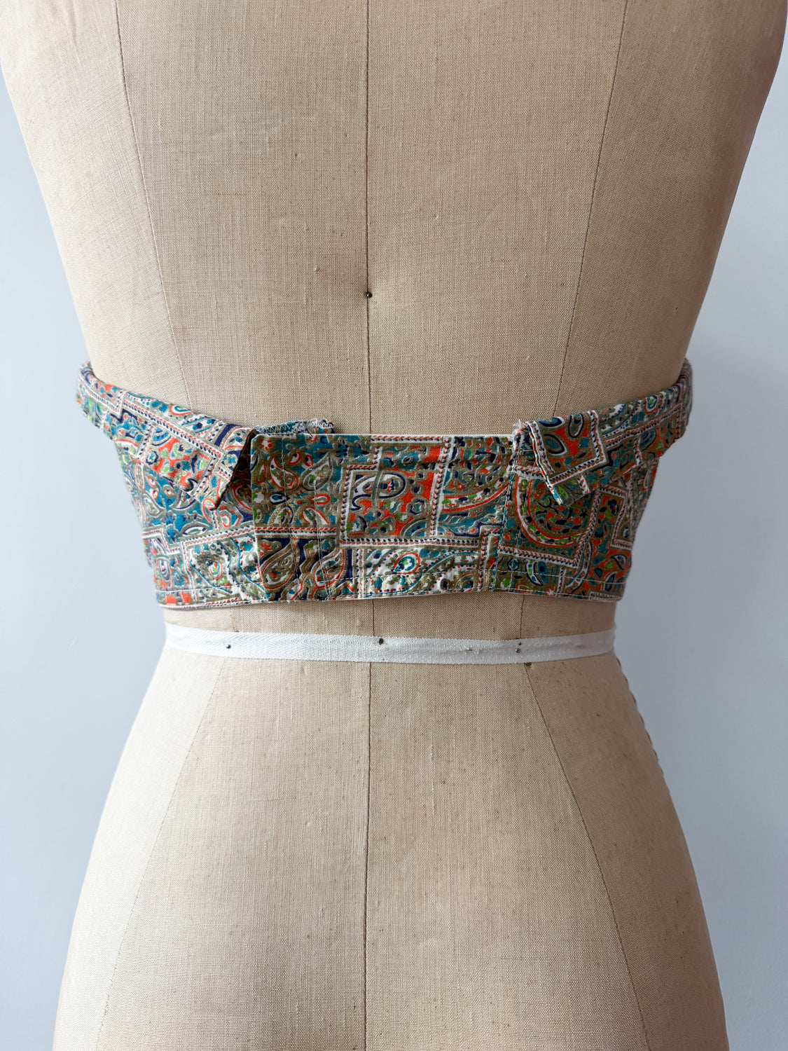 1950s Vintage Paisley Crop Bustier - "A Goddess Bra"