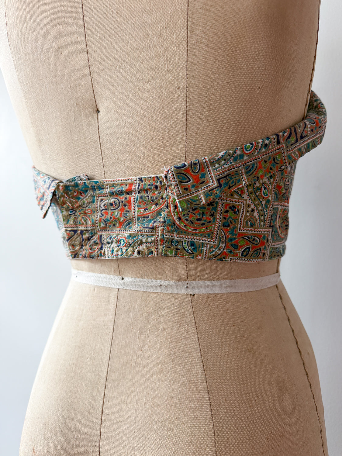 1950s Vintage Paisley Crop Bustier - "A Goddess Bra"