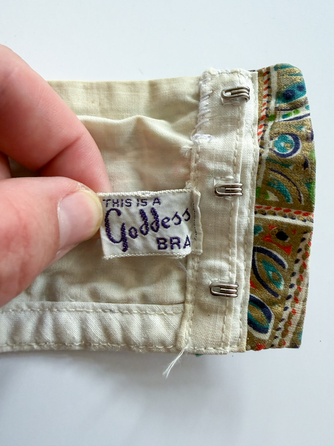1950s Vintage Paisley Crop Bustier - "A Goddess Bra"