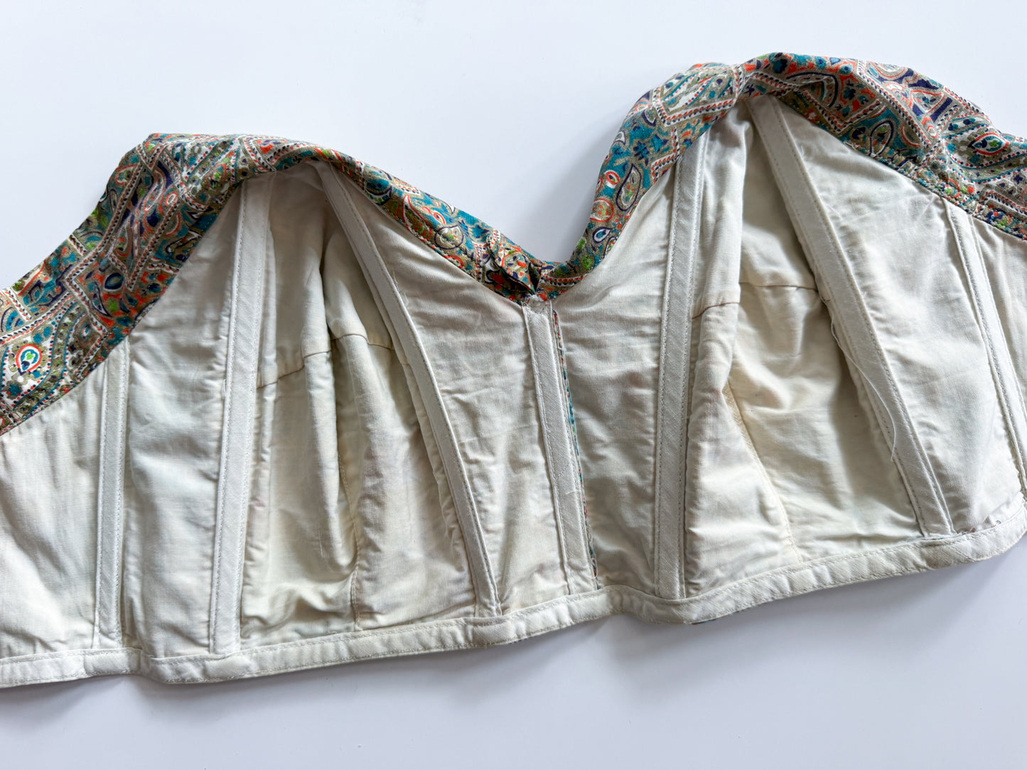 1950s Vintage Paisley Crop Bustier - "A Goddess Bra"