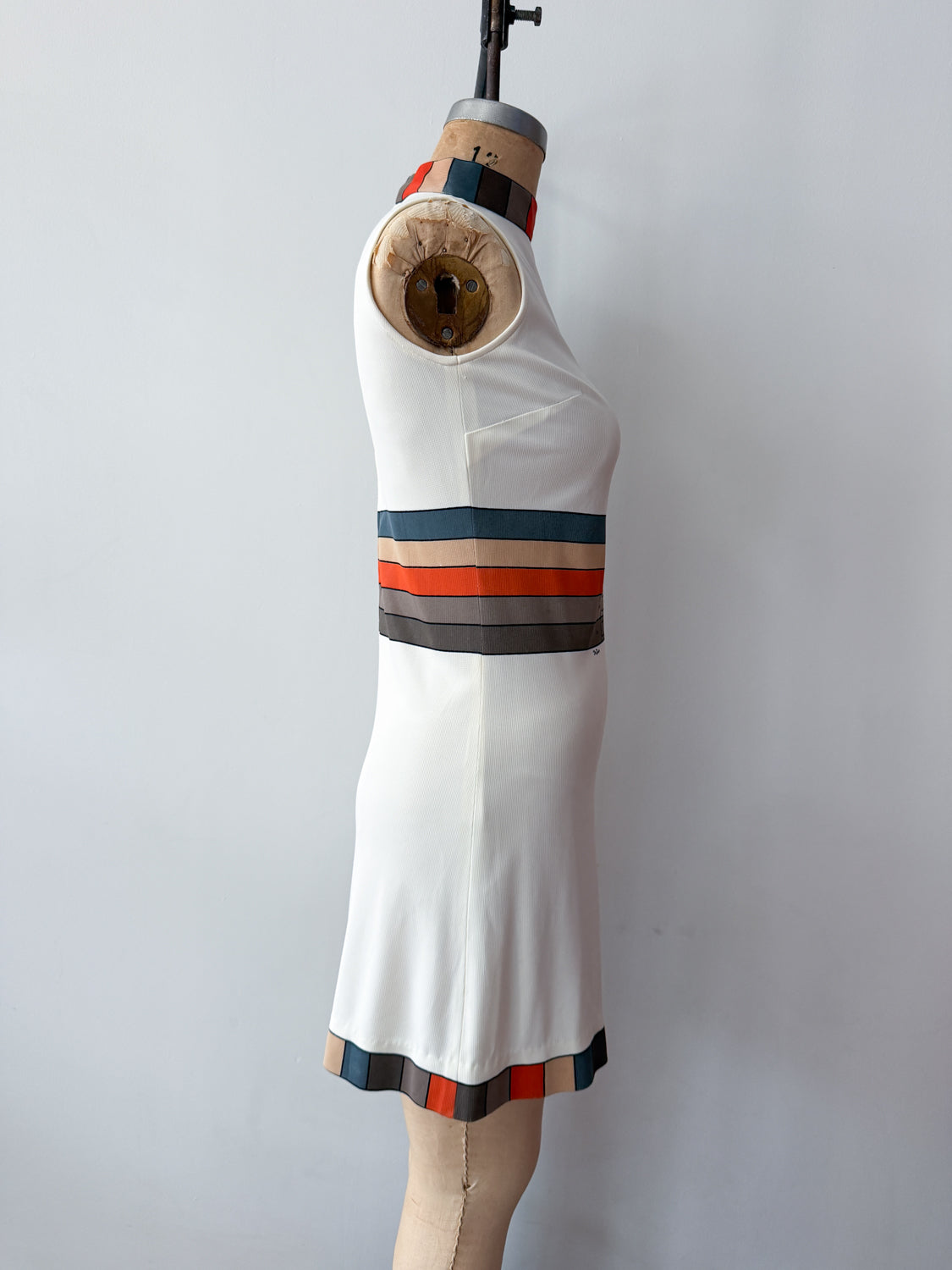 1960s Vintage Mr. Dino Rare "Belted" Trompe L'oeil 2D Cartoon Tri-color Romper