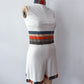 1960s Vintage Mr. Dino Rare "Belted" Trompe L'oeil 2D Cartoon Tri-color Romper