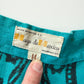 1950s Vintage Maya de Mexico Teal Floral Cotton Patio Full Circle Skirt