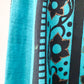 1950s Vintage Maya de Mexico Teal Floral Cotton Patio Full Circle Skirt