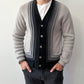1950s Vintage Italian Knit Grayscale Cardigan Sweater by Damon