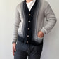 1950s Vintage Italian Knit Grayscale Cardigan Sweater by Damon