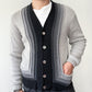 1950s Vintage Italian Knit Grayscale Cardigan Sweater by Damon