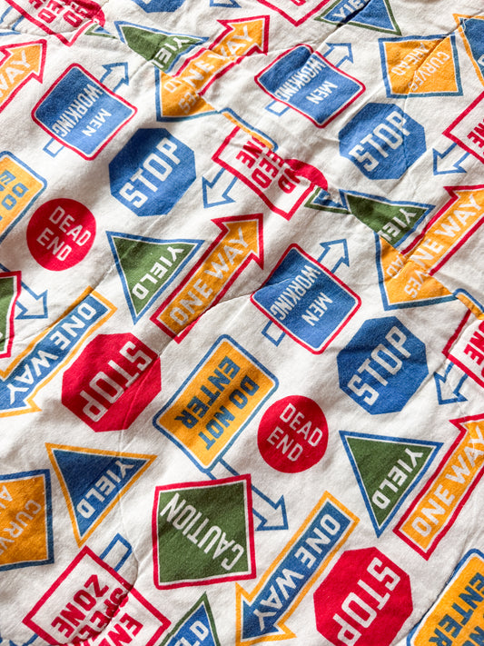 1960s Vintage SIGNS SIGNS SIGNS! Mod Primary Colors Sleeping Bag with Original Bag