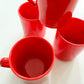 1970s Vintage Orange Melamine Plastic Mugs