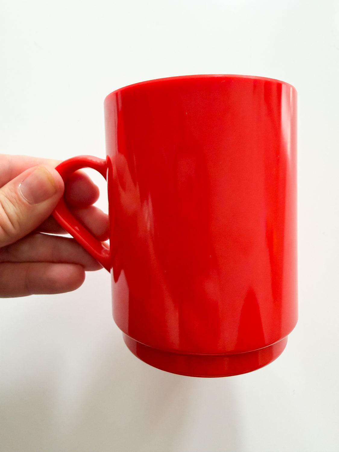 1970s Vintage Orange Melamine Plastic Mugs
