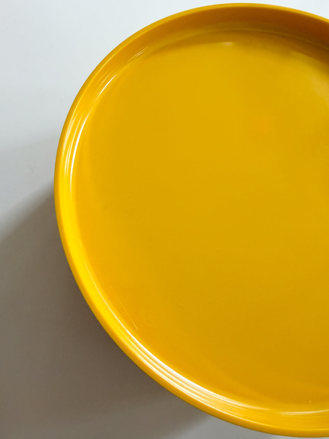 1970s Vintage 10" Yellow Melamine Dinner "Maxplates" by Heller; Massimo Vignelli - Designer