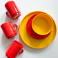 1970s Vintage 10" Yellow Melamine Dinner "Maxplates" by Heller; Massimo Vignelli - Designer