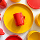 1970s Vintage Orange Melamine Plastic Mugs