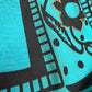 1950s Vintage Maya de Mexico Teal Floral Cotton Patio Full Circle Skirt