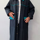1980s Vintage Western Workwear Teal + Black Canvas Duster Coat by David James
