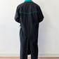 1980s Vintage Western Workwear Teal + Black Canvas Duster Coat by David James