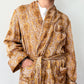 1960s Vintage Yellow Paisley Lined Multi-Pocket Robe