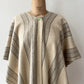 1960s Vintage Alpaca Striped Fringed Poncho Cape