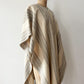 1960s Vintage Alpaca Striped Fringed Poncho Cape