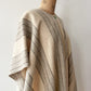 1960s Vintage Alpaca Striped Fringed Poncho Cape