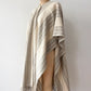 1960s Vintage Alpaca Striped Fringed Poncho Cape