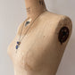 1990s Vintage Sterling Silver & Lapis Lazuli Abstract Statement Modernist Pendant Necklace