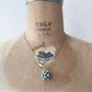 1950s Vintage Turkish Sputnik Glass Multi Evil Eye Charm with Sterling Silver Chain - RARE!