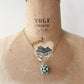 1950s Vintage Turkish Sputnik Glass Multi Evil Eye Charm with Sterling Silver Chain - RARE!