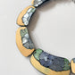 1980s Vintage Floral Inlay Shell & Enamel Collar