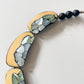 1980s Vintage Floral Inlay Shell & Enamel Collar