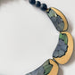 1980s Vintage Floral Inlay Shell & Enamel Collar